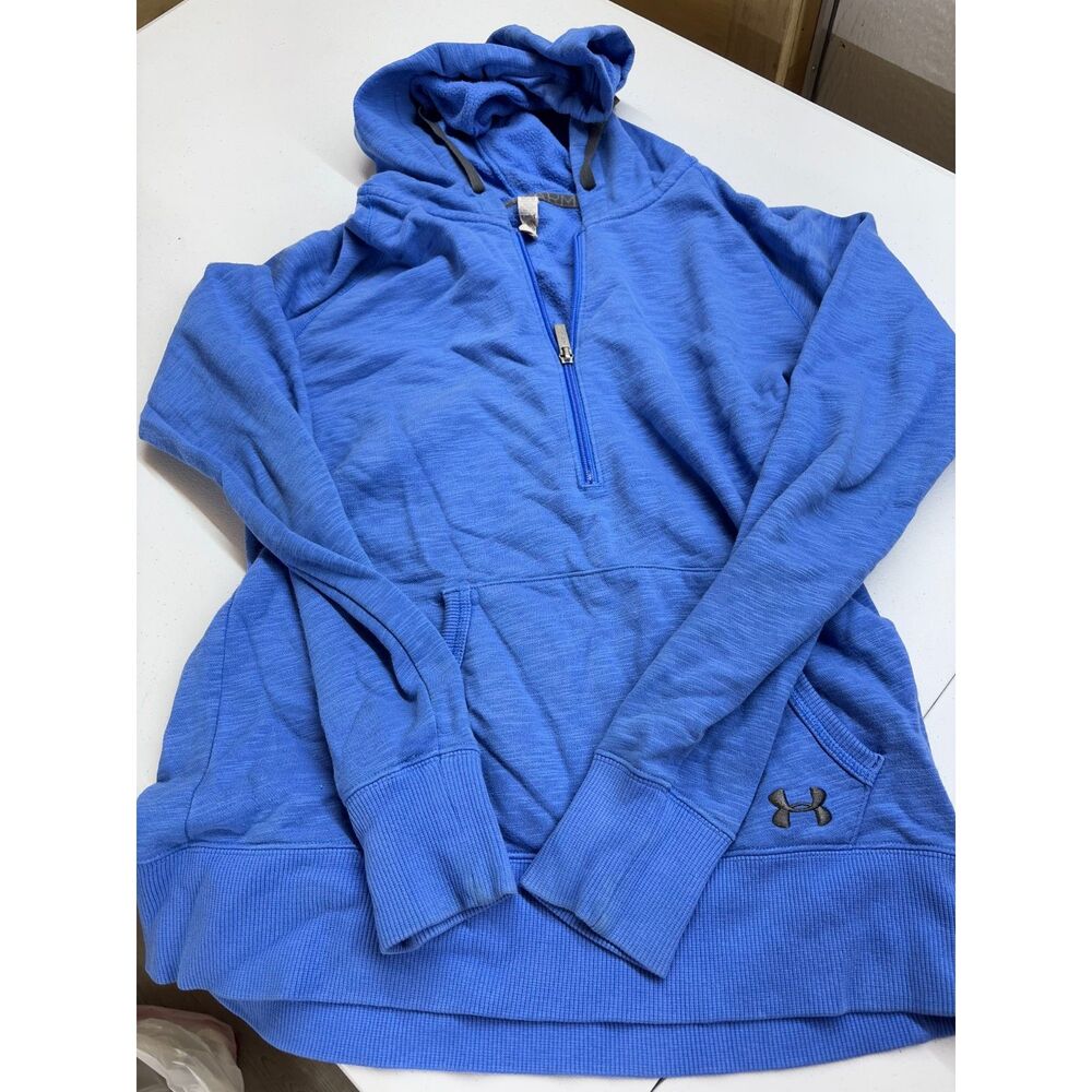 Women's Under Armour Cold Gear Heather Royal 1/4 Zip Hoodie size Medium